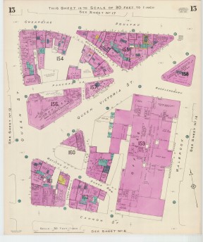 Goad Old Street Map 13 London I Resurveyed & Reissued Nov 1956